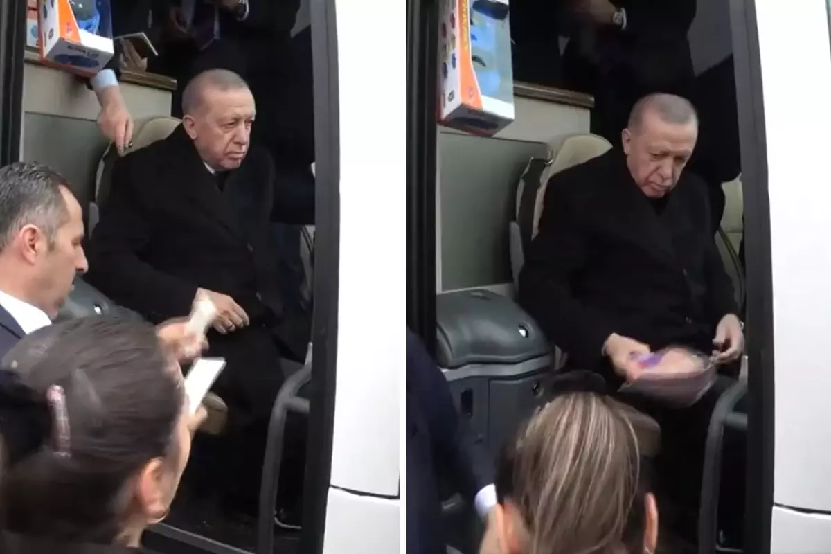 Cumhurbaşkanı Erdoğan'ı görünce 