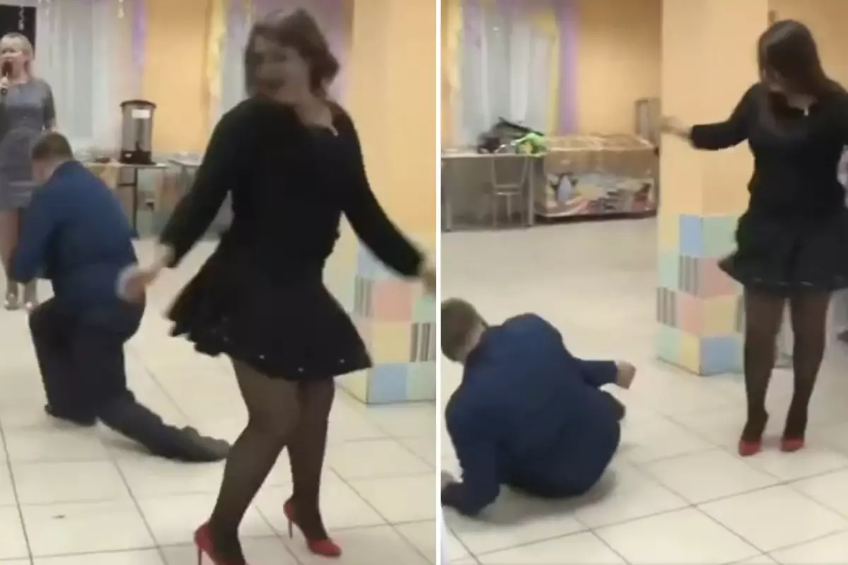 Dans eden kadına artistlik yapacağım derken kolunu kırdı