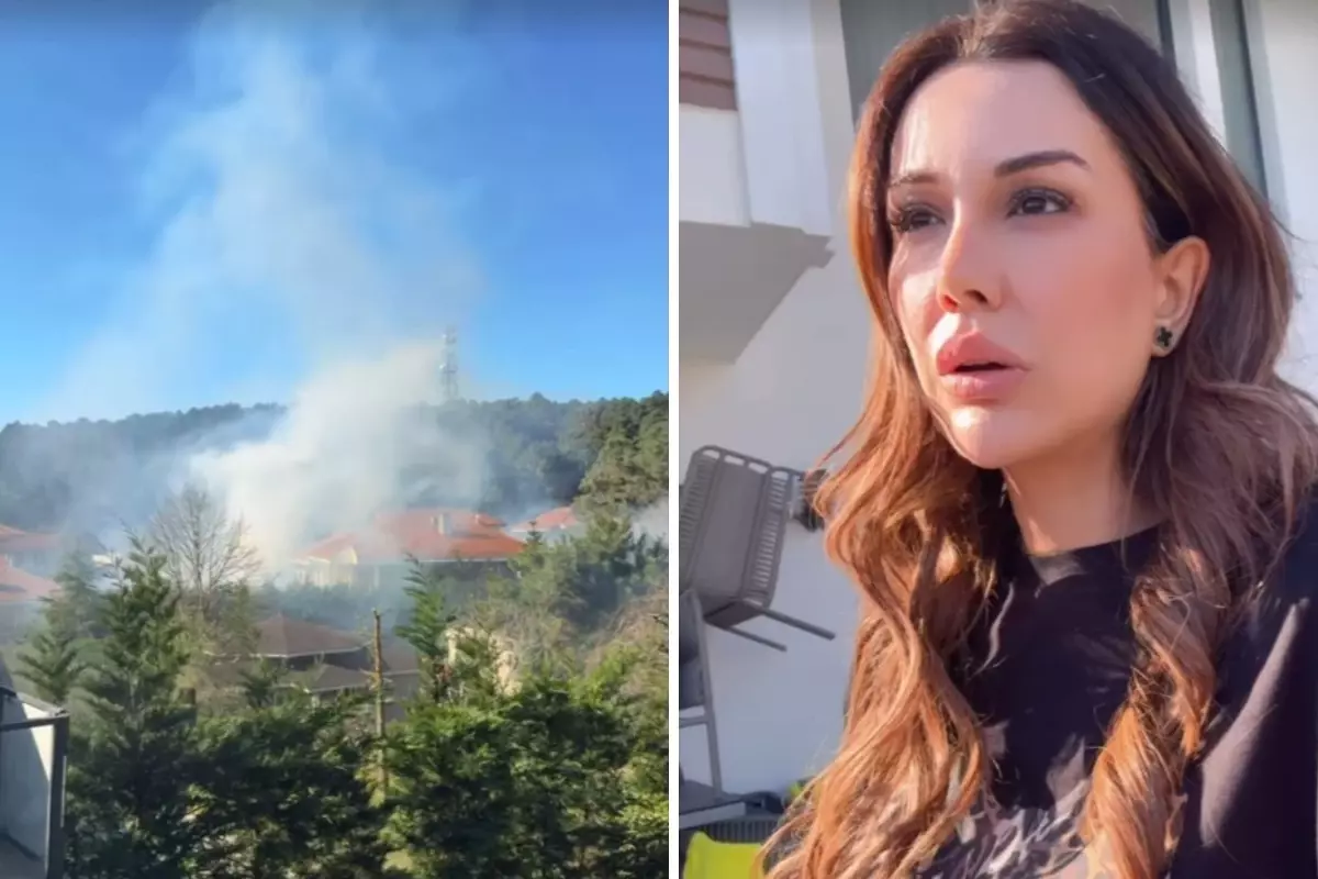 Dilan Polat'ın oturduğu sitede yangın çıktı! O anları saniye saniye kaydetti