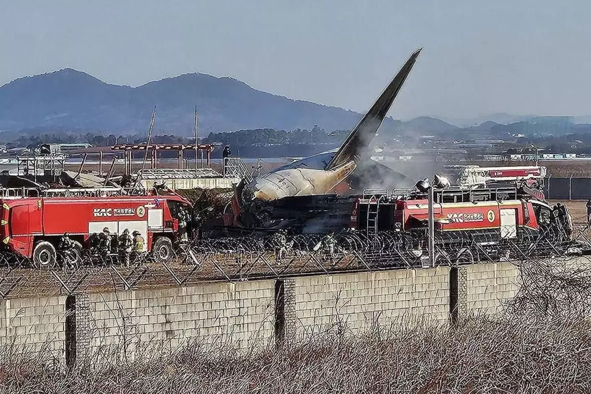 Güney Kore'deki uçak kazasından ilk görüntüler