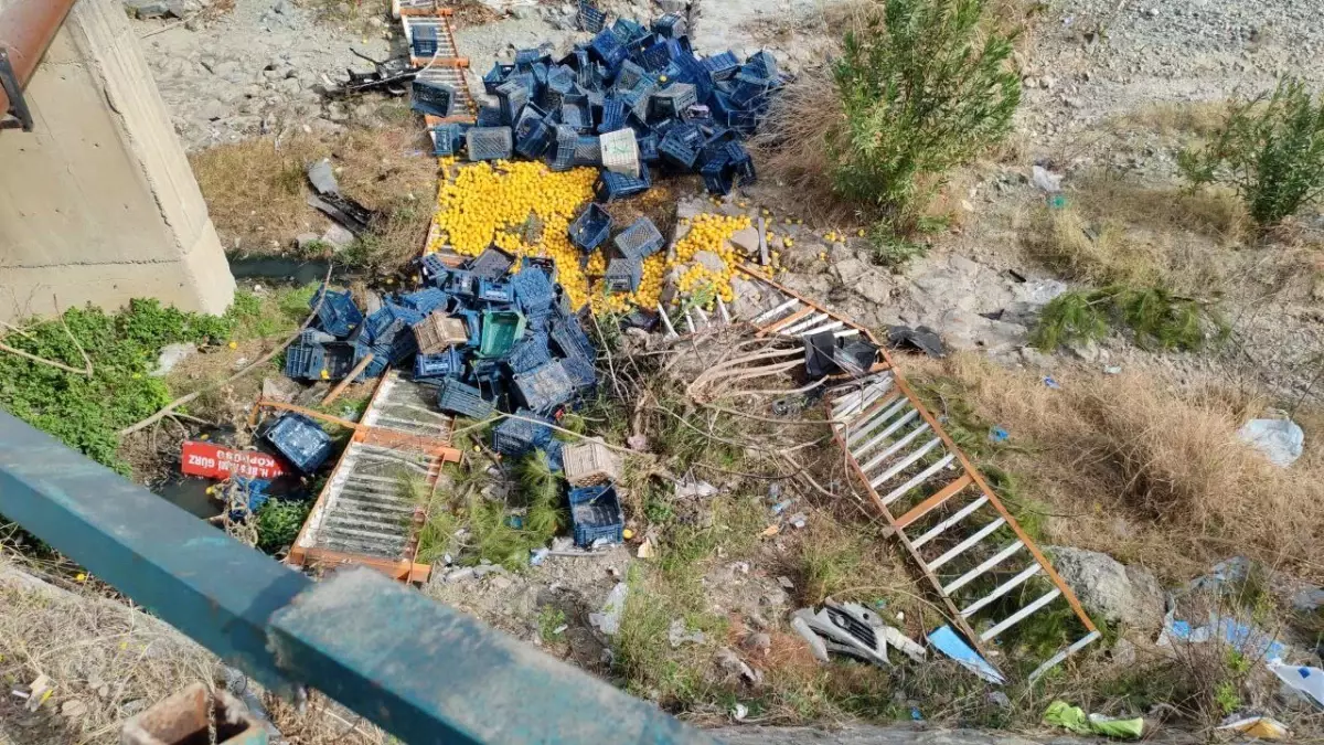 Hatay'da Kamyonet Dereye Devrildi, 2 Yaralı