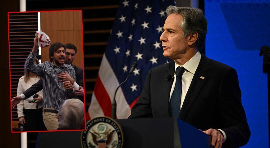 Konuşması yarıda kesild, Blinken neye uğradığını şaşırdı