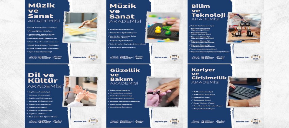 AKADEMİ HATAY, 6 FARKLI ALANDA YENİ KURSLAR AÇIYOR