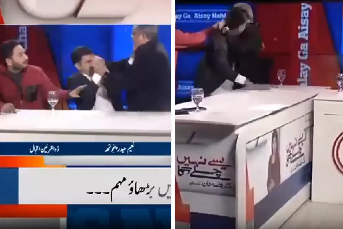 Pakistan'da canlı yayında birbirlerine girdiler