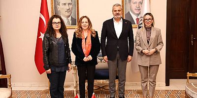 BAŞKAN ÖNTÜRK BÜYÜKELÇİ KADZADEJ'İ VE AA GENEL MÜDÜRÜ KARAGÖZ’Ü MAKAMINDA AĞIRLADI