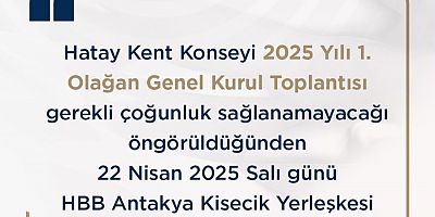 KENT KONSEYİ GENEL KURULU, 22 NİSAN’A ERTELENDİ